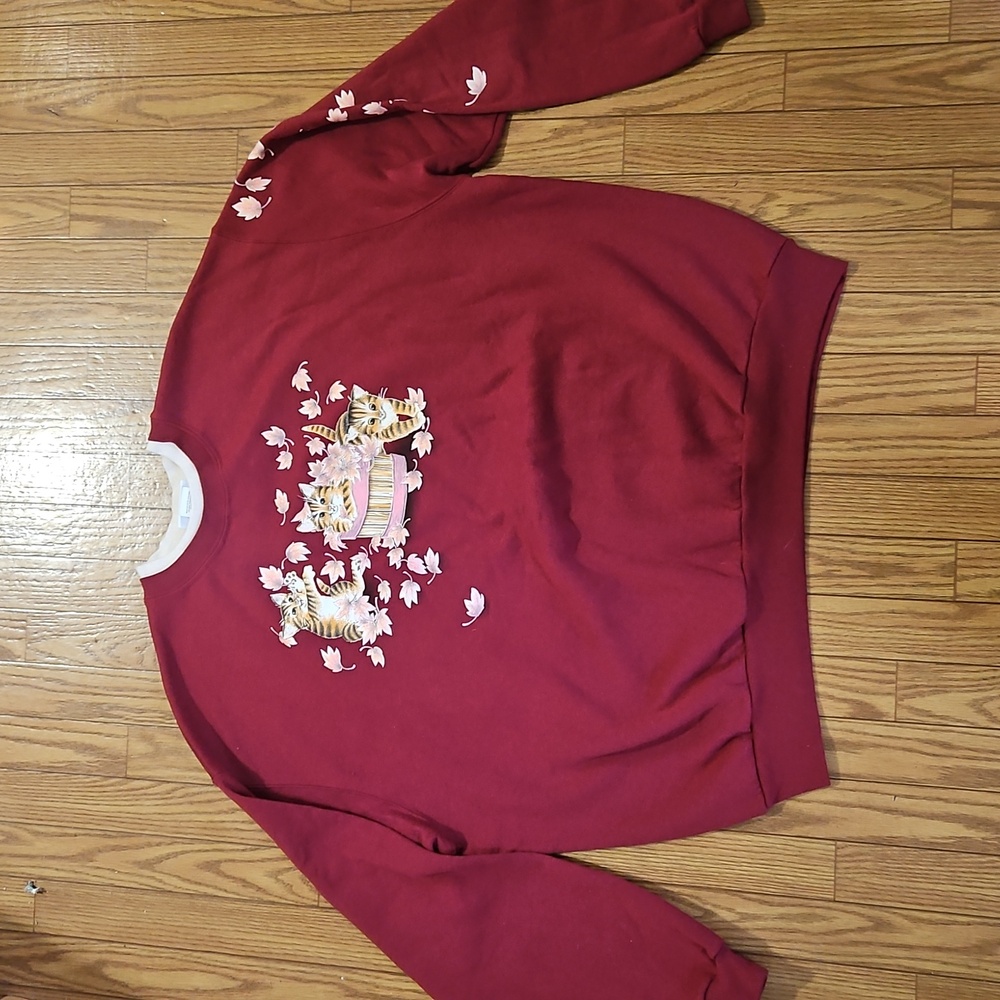 Vintage Morning Sun Cat Pullover Crew neck